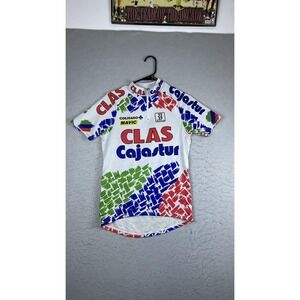 Vintage Biemme CLAS Cajastur Cycling Jersey Mens Small Multicolor 1/4 Zip Shirt